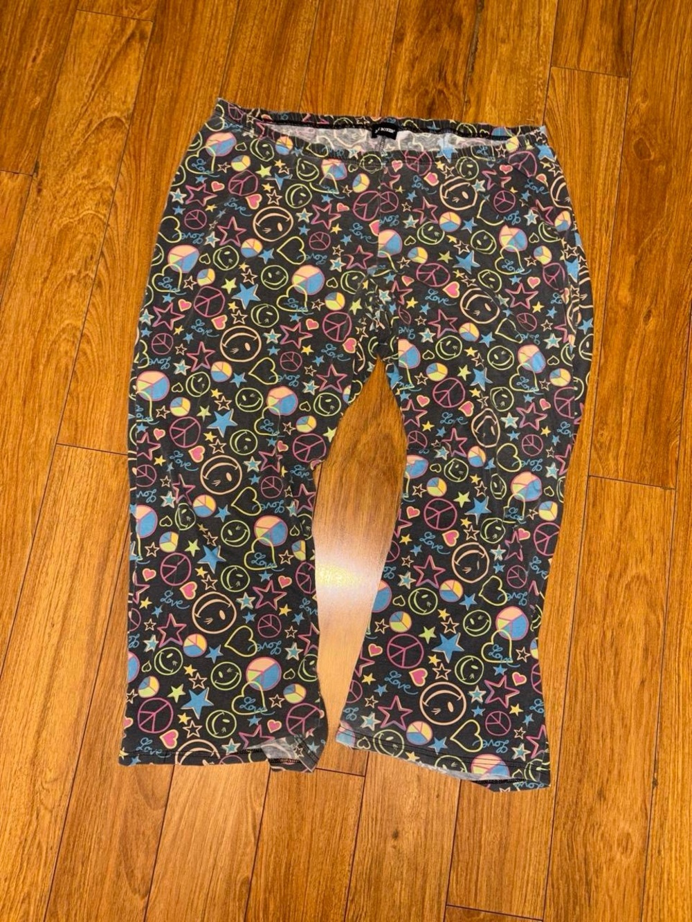 Y2K Joe Boxer pants with hearts and peace signs